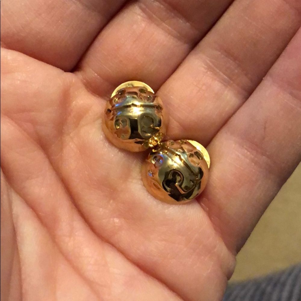 Tory Burch brand new dome gold studs never worn